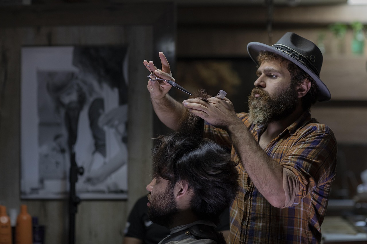 Documentary-quality barbershop scene