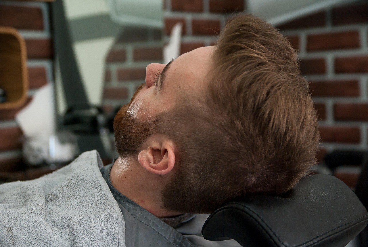 Beard sculpting close-up